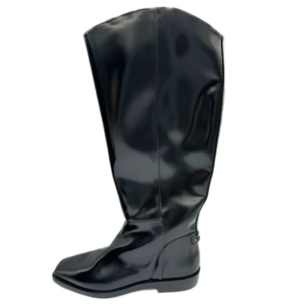 SAM EDELMAN Cesar Riding Boots women’s size 7.5 Black real & faux leather NWOB